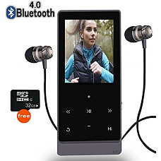 [해외]MP3 Player with Bluetooth,8GB Hi-Fi Lossless Sound Music Player with Touch Button, FM Radio,Voice Recorder Function, Support Expandable up to 32GB (include 32GB SD Card)