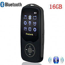 [해외]HONGYU MP3 Player, RX06 HiFi 16GB MP3 Music Player with Bluetooth FM Radio and Voice Recorder 50 Hours Lossless Playback & Expandable up to 64GB(Black)