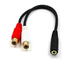 [해외]Adecco LLC 3.5mm Gold 1/8 Stereo Mini Jack Female to 2 Female RCA Adapter Audio (female to 2 female)
