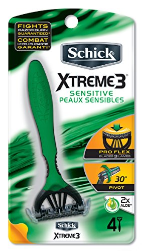 [해외]Schick Xtreme 3 Senstive Skin Disposable Razors for Men, 4 Count