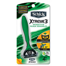 [해외]Schick Xtreme 3 Senstive Skin Disposable Razors for Men, 4 Count