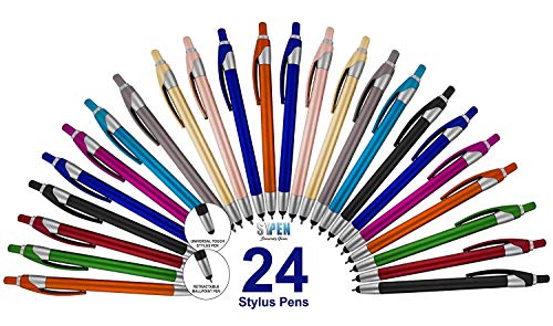 [해외]Stylus with Ball Point Pen for 아이패드 Mini, 아이패드 2/3, new iPad, iPhone 5 4S 4 3GS, iPod Touch, Motorola Xoom, Xyboard, Droid, 삼성 갤럭시 S IV / S4, 갤럭시 S III/S3 (24 Pack) …