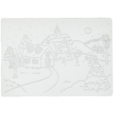 [해외]Nellies Choice Picture Embossing Folder 4"X6"-Snowy Village 1