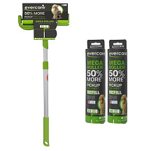[해외] 에버케어(Evercare) 애완동물 털, 머리카락 제거용 롤러 및 리필(2pack-100 sheet) Evercare All-Purpose Refillable Mega Lint Roller Value Pack with 2 Pack Roll Refills