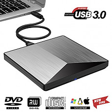 [해외]External DVD Drive, Kilineo USB 3.0 CD Burner Reader, 100% New Core External Optical Drives with High Speed Data Transfer for Laptop Air iMac Desktop PC Support Windows10 /8/7 /XP/Mac OS