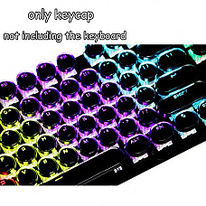 [해외]Creation Core Retro Typewriter Style ABS Backlit Keycaps for Mechanical Keyboards Gaming Keyboard(104-Key Crystal Black)