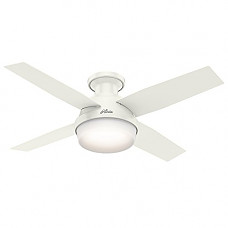 [해외]Hunter 59244 Dempsey Low Profile Fresh White Ceiling Fan With Light & Remote, 44 Inch