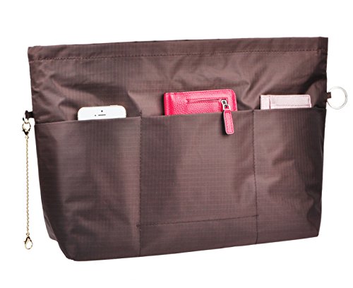 [해외]Vercord Handbag Purse Bag Insert Organizers Extra Thick Large Travel Handbag Organizer, Coffee