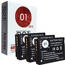 [해외]DOT-01 3X Brand 1200 mAh Replacement Panasonic DMW-BCG10 Batteries Panasonic DMC-FH20 Digital 카메라 Panasonic BCG10