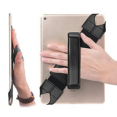 [해외]Universal Tablet Hand Strap Holder, Joylink 360 Degrees Swivel Leather Handle Grip with Elastic Belt, Secure & Portable for All 10.1" Tablets (Samsung Asus Acer Google Lenovo Kindle iPad), Black