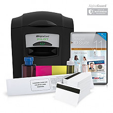 [해외]Complete AlphaCard ID Card Printer Bundle: AlphaCard Pilot ID Printer with Mag Encoding, AlphaCard ID Software, ID Supplies (Complete Bundle for PCs, Pilot Printer with Mag)