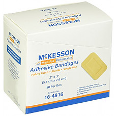 [해외]McKesson 16-4816 Medi-Pak Adhesive Strip, Performance Fabric, 2" x 3" (Pack of 50)