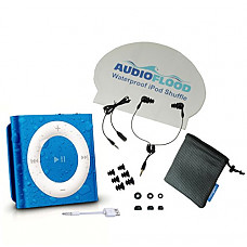 [해외]방수 애플 iPod Shuffle by AudioFlood with True Short Cord Headphones - Highest Rated 방수 MP3 Player on Amazon (Blue)