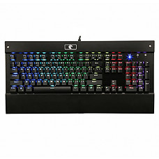 [해외]HUO JI E-Element Z-77 RGB Mechanical Gaming Keyboard, Programmable RGB Backlit, DIY Blue Switches,Wrist Rest, 104 Keys Anti Ghosting, Black
