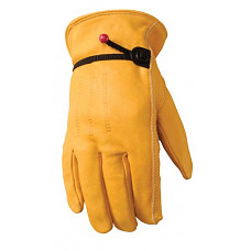 [해외]Leather Work 장갑 with Ball and Tape Wrist Closure, Grain Cowhide, Extra Large (Wells Lamont 1132XL)