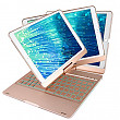 [해외][New Version] 아이패드 Keyboard Case for New 2018 iPad, 2017 iPad, 아이패드 Pro 9.7, 아이패드 Air 1 and 2 with 360 Degree Rotatable Cover and Folio 180 Degree Multi-Angle (All 9.7 inch Versions) Rose Gold