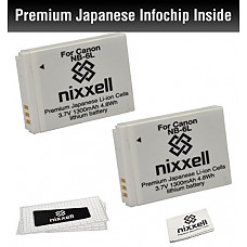 [해외]Nixxell Replacement 캐논 NB-6L 배터리 for Select 캐논 Powershot Cameras, Pack of 2