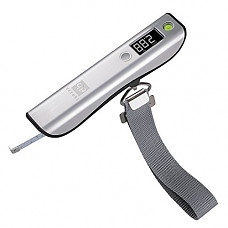 [해외]Veture Digital Luggage Scale 110lb/50kg Stainless Steel Hanging Scale with Tape Measure Including Overload Alert, Tare, Auto Off Functions Scale for Travel Shipping Flight Fishing Home, Silver/Black