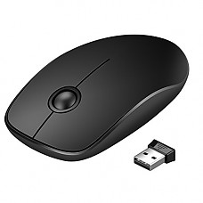 [해외]VicTsing 2.4G Slim Wireless Mouse with Nano Receiver, Noiseless and Silent Click with 1600 DPI for PC, Laptop, Tablet, Computer, and Mac, Black