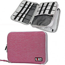 [해외]BUBM Multi-function Soft 방수 Handbag Double Layer Travel Gear Organizer / Electronics Accessories Bag / Phone Charger 아이패드 Mini Air Case (Rose-Gray)
