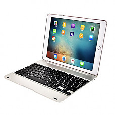 [해외]IPad Pro 9.7/Air 2 Keyboard Case Addprime Silver Aluminum Alloy Shell 135 Degree Adjustable Angles and Back Plate Chocolate ABS Button Bluetooth Wireless Keyboard for 아이패드 Pro 9.7 (2016)