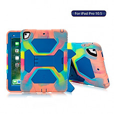 [해외]KIDSPR 아이패드 Pro 10.5 Case 2017, Ultra Protective Rugged Case Cover with Kickstand for Kids Shockproof Impact Resistant for New 애플 아이패드 Pro 10.5 - inch (2017 Release)(Ice Blue)