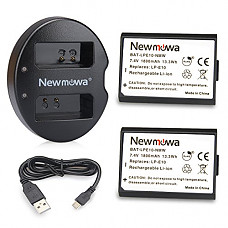 [해외]LP-E10 Newmowa 배터리 (2 pack) and Dual USB Charger for 캐논 EOS Rebel T3 T5 1100D 1200D Kiss X50