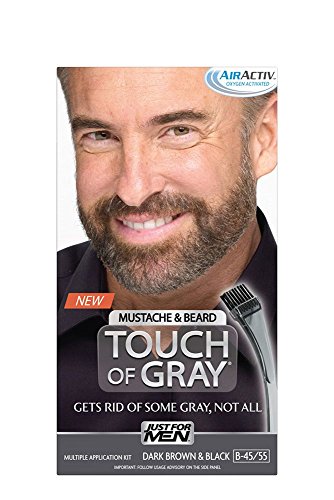 [해외]Just for Men Touch of Gray Mustache and Beard Brush-In Color, Dark Brown & Black (Packaging May Vary)