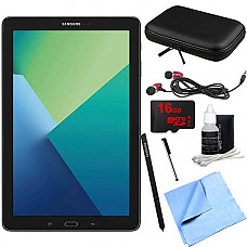 [해외]삼성 갤럭시 Tab A 10.1 Tablet PC Black w/ S Pen 16GB Bundle includes Tablet, 16GB MicroSD Card, Microfiber Cloth, Cleaning Kit, Stylus Pen with Clip, Case for Tablets and Metal Ear Buds