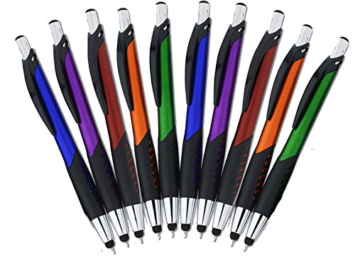 [해외]SyPen 2 in 1 Capacitive Stylus & Ballpoint Pen Comfort Grip For Any touchscreen Device, iPad, iPhone 6,6 Plus, iPod, Android, Galaxy, Dell, Note, 삼성 (Black- 10 Pack)