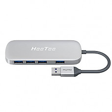 [해외]USB Hub, HooToo Ultra Slim 4-Port USB 3.0 Data Hub (5Gbps Transfer Speed, Anodized Alloy, Compact, Lightweight, For Mac and Windows OS) - Silver
