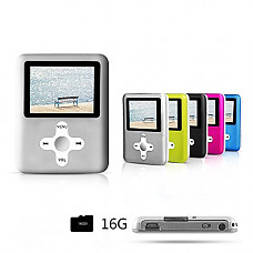 [해외]ACEE DEAL MP3/MP4 Player, Including a 16GB Micro SD card, with MINI USB Port Slim Classic Digital MP3 Player/MP4 Player, Music Player, E-book, Photo viewing/Video Playing and Voice Recorder -(Silver)