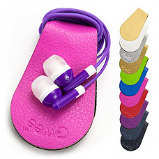 [해외]Workout Headphones Cord Wrap - Sport Guppy by Gwee | Magnetic Earbuds Storage Clip Manages Cords while Exercising | Doubles as Screen Cleaner and Sunglass Holder | Earbuds Not Included | HotPink 2Pack