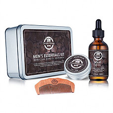 [해외]Gentle Vikings Beard Growth Grooming Kit, Beard Oil Balm/Butter/Wax Trimming Comb Kit, Gift Set for Beard Styling & Shaping, Gift Idea for Men, Husband, Faster and Him