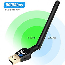 [해외]USB Wifi Adapter, Solotree 600Mbps Dual Band (5G/433M and 2.4G/150M) Wireless Wifi Dongle 802.11 AC/A/B/G/N for Windows XP/7/8/10/MAC OSX/Linux (Black-fba)
