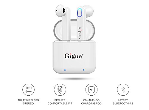 [해외]Wireless Bluetooth Earbuds V4.2 Gigue Ture Wireless Stereo (TWS) in Ear Sports Bluetooth Earphone/Headset/Earphones with Charging Box for iPhone