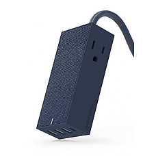 [해외]Native Union SMART HUB BRIDGE - 8ft Power Extension with 4 x USB Ports (Including 1 x USB-C Port) with 2 x AC Outlets - Fast Charging for iPhone, iPad, Smartphones, Computers and Tablets (Marine)