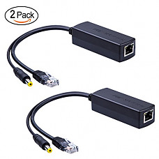 [해외]2-Pack Active PoE power over ethernet Splitter Adapter 48V to 12V, IEEE 802.3af Compliant 10/100Mbps PoE Splitter With 12V output for Surveillance Camera, ipolex