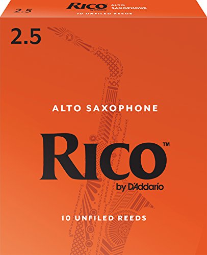 [해외](Price Hidden)D’Addario Woodwinds RJA1025 Rico Alto Sax Reeds – Ease of Play, Affordably Priced, Unfiled Cut – World’s Most Consistent Reed Trusted by Educators and Professional Musicians, Strength 2.5, 10-Pack