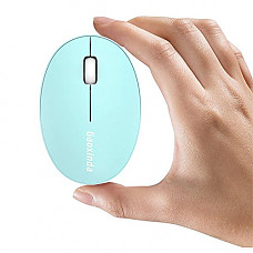 [해외]TENMOS Mini Rechargeable Wireless Mouse, 2.4GHz Optical Travel Mouse Silent Wireless Computer Mice with USB Receiver, Auto Sleeping, 3 Buttons, 1000 DPI for Laptop, PC, Mac (Green)