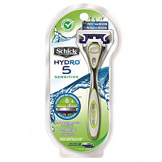 [해외]Schick Hydro 5 Sensitive Skin Razor for Men with Flip Trimmer and 2 Razor Blade Refills