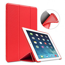 [해외]아이패드 Mini 1/2/3 Case,GOOJODOQ Smart Cover With Magnetic Auto Sleep/Wake Function PU Leather Shockproof Silicon Soft TPU Folio Case For 애플 아이패드 Mini 1/2/3 in Red