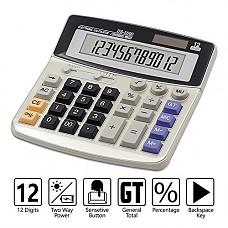 [해외]Calculator,12-Digit Desktop Basic Calculator, Solar 배터리 Dual Power with Large LCD Display and Large Buttons Office Calculator by Ebristar (JP01251A)