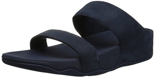 [해외]핏플랍 Womens Lulu Slide Shimmer-Check Sandal, Midnight Navy, 9 M US