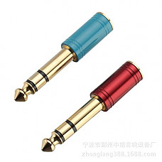 [해외]RuiLing Professional Stereo Audio Adapter - No-Oxygen Copper Gold Plated 6.35mm (1/4 inch) Male to 3.5mm (1/8 inch) Female Audio Converter Adaptor Jack.(2 Pack Blue)