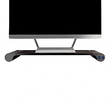 [해외]tekbotic MS101 Slim 모니터 Stand with USB 3.0 hub with AC adapter (4A) Power User Edition | aluminum unibody and ABS design | PC & Mac (black)