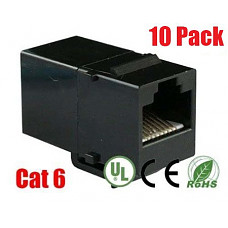 [해외]iMBAPrice RJ45 Female to Female UTP CAT.6 Keystone Coupler, Black, 10 Pack (IMBA-C6KC-BK-10PK)