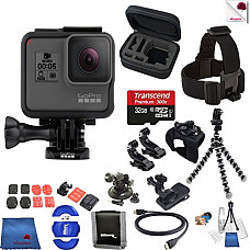 [해외]Gopro Hero 5 Black 15 Piece Explorer Bundle Includes: Go Pro Hero5 Black + Case + Flexible Tripod + Head Strap + Glove Mount + More