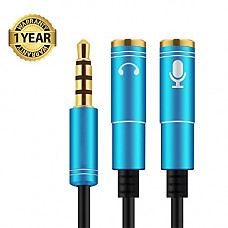 [해외]핸드폰 Adapter Audio Stereo Y Splitter Cable (0.3M/1Ft) DFrhythm 3.5mm Male to 2 Female Headset Mic Audio Adapter Cable for PS4,Xbox One,Tablet,Mobile Phone,PC Gaming Headsets