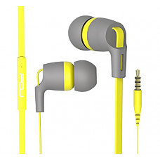 [해외]FOU Earbuds Earphones Headphones With Microphone Wired HIFI Stereo Bass In-ear Earbuds Headsets With Inline Remote Control for iOS/ Android (Yellow/Grey))